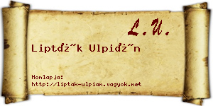 Lipták Ulpián névjegykártya